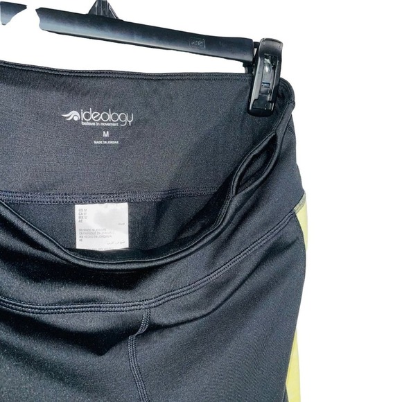 ID Ideology Women's Essentials Colorblocked Cropped Leggings black yellow,  M - Picture 7 of 8